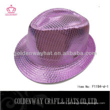 Chapéu Fedora de Sequin roxo F1194-d